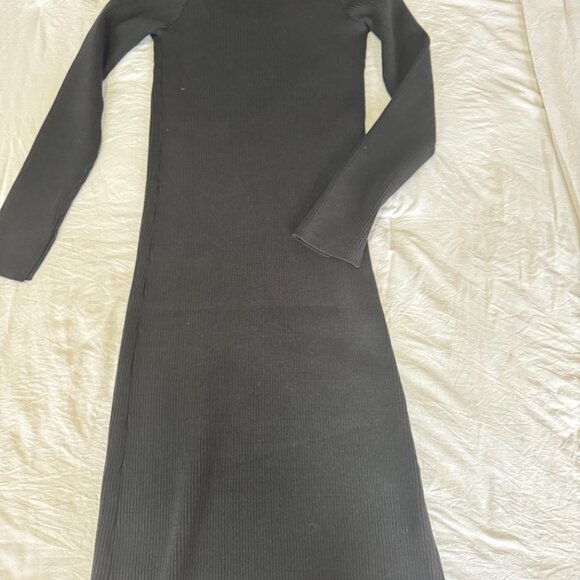 OAK + FORT Black Maxi Sweater Dress With Tags - Picture 7 of 7